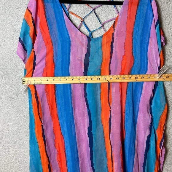 Palisades Beach Club Cover Up Women OS One Size Multicolor Flowy Sheer Tassels - Picture 4 of 7